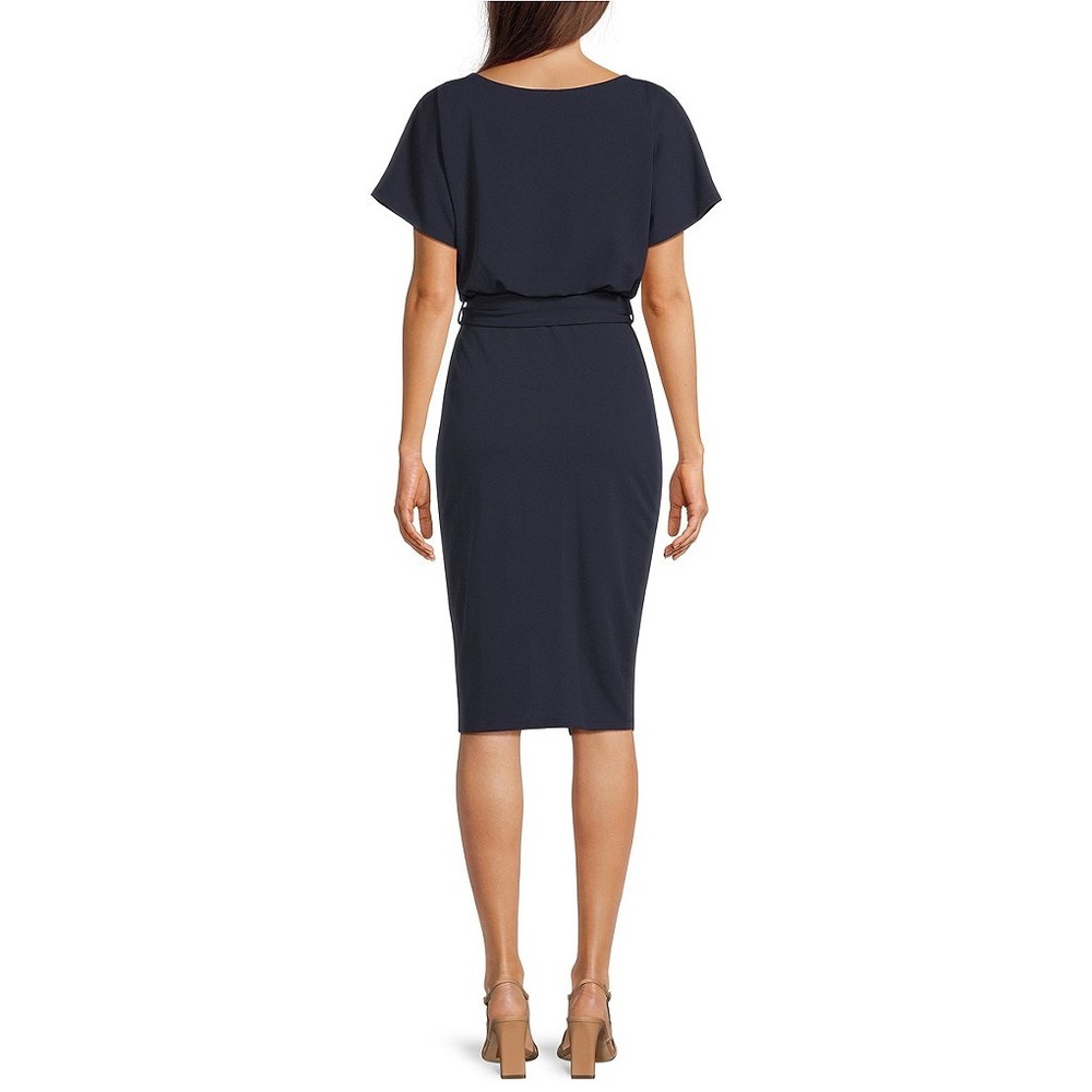 NWT Kensie Boat Neck Faux Wrap Blouson Dress - Size 10 - Picture 6 of 9